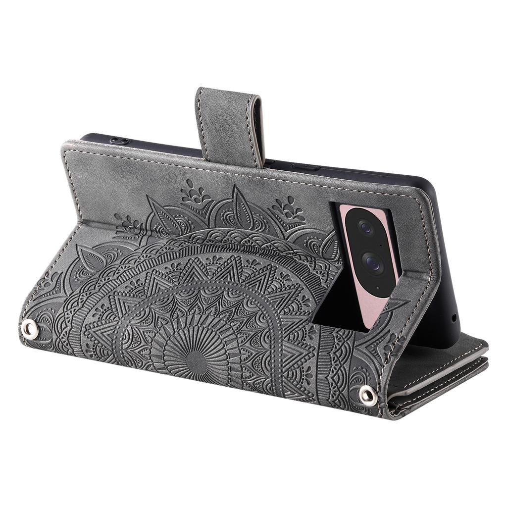 Style 006 For Google Pixel 9/9 Pro Wallet Case PU Leather Phone Cover Mandala Flower Pattern
