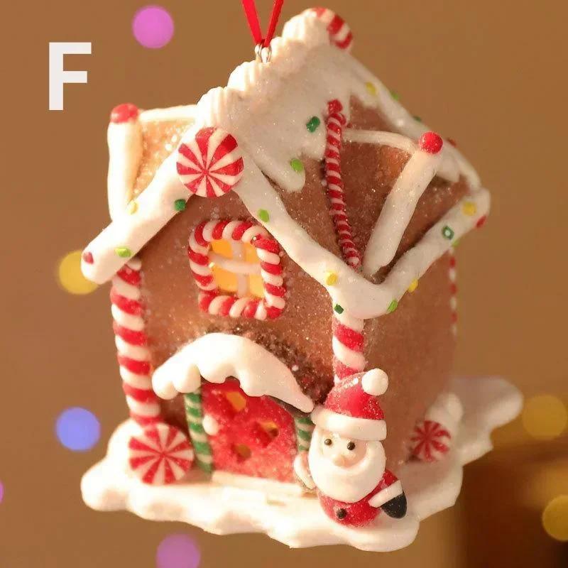 Christmas Tree Fashion Decor Supplies Gingerbread Small House Pendant Creative Xmas Tree Hanging Ornament New Year Party Decor