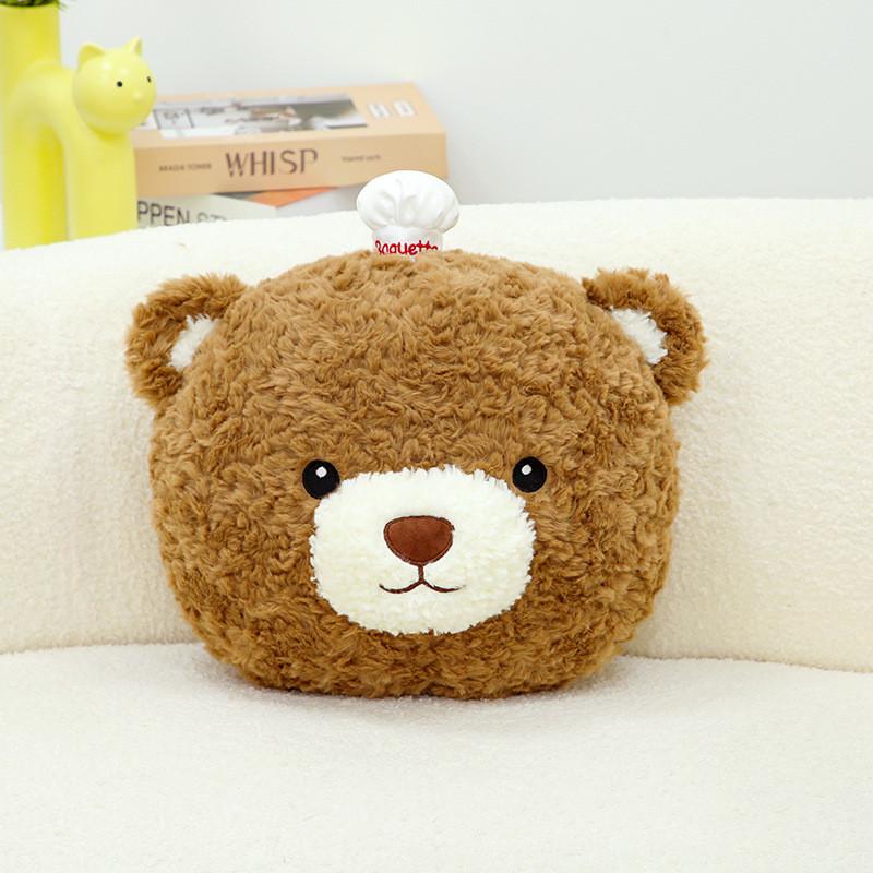 

Bear Bread Plush Toy Animal Stuffed Doll Bedroom Decoration Kids Cute Gifts Head Pillow