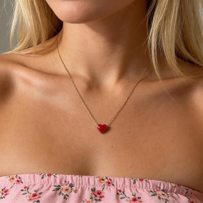 Xiaohong Love Pendant Necklace Titanium Steel Clavicle Chain Women'S Non-Fading Couple Gifts