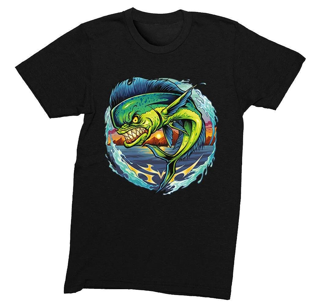 

Angry Fishing Graphic Tee Unisexs Cotton Short Sleeve ONeck TShirt Gift S