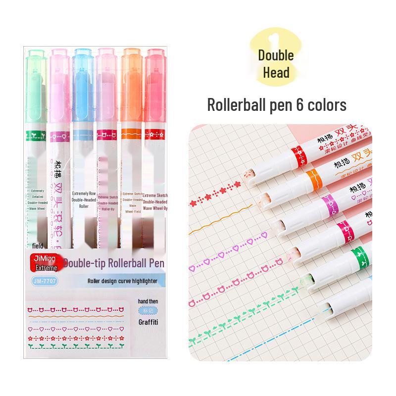 Kreativer blütenförmiger Kurvenmarker - Schnelltrocknender Textmarker für Studenten