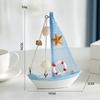 Mediterranean Style Sailing Boat Model Handmade Nautical Decor Miniature Sailboat  Party Decoration