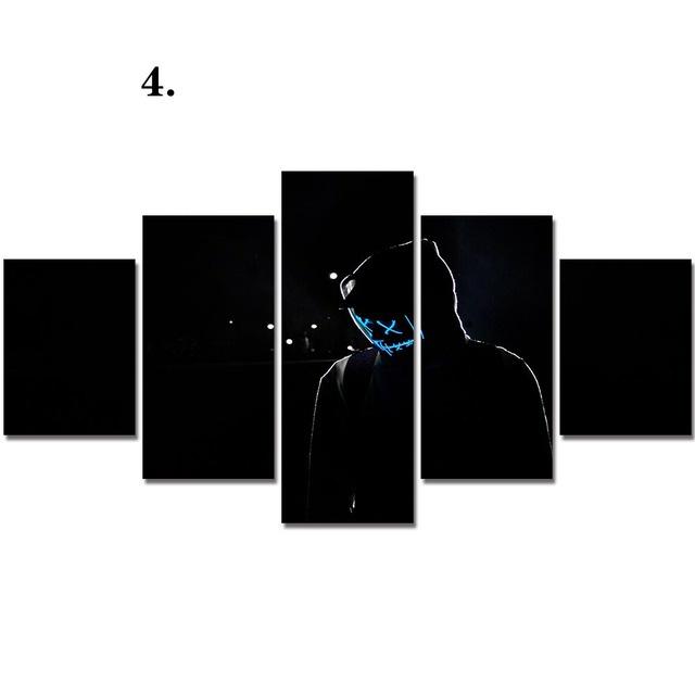 Canvas Painting 5 Pieces Astronaut Mask Man Posters Modular Prints No Frame Wall Art for Living Room Home Decor Modern Picture