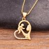Nidin Ins Fashion New Creative Design Zircon MOM Letter Heart Shape Necklace Personalized Jewelry Party Accessories Gift