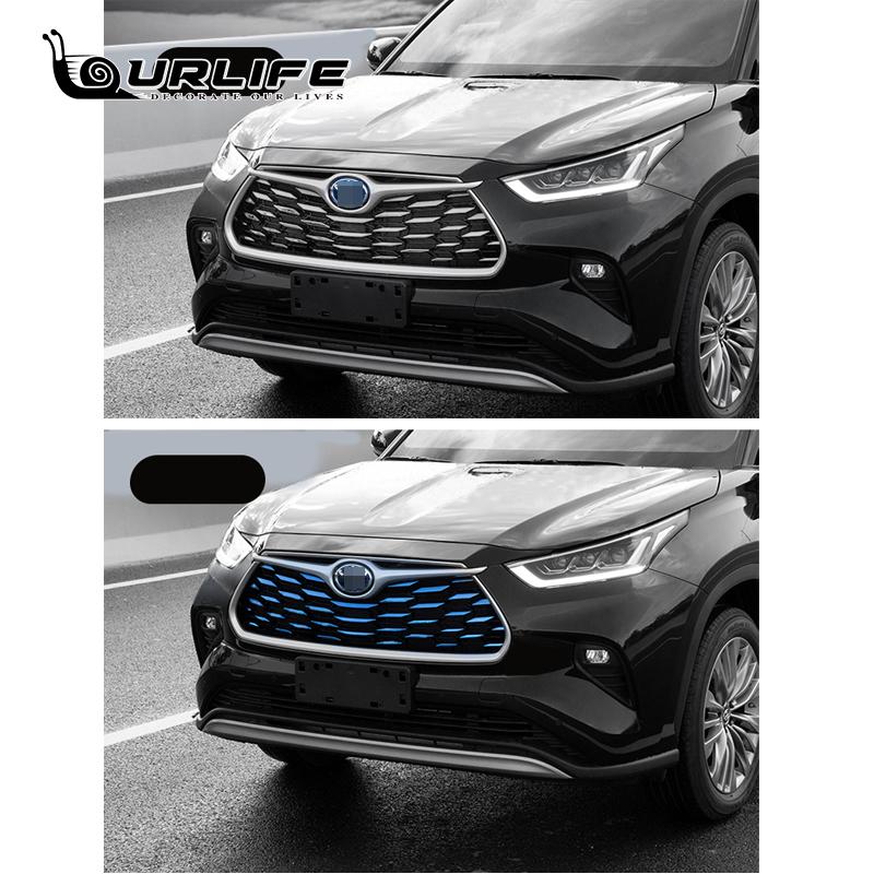 Stainless Trim for Toyota Highlander Kluger  2022 2023 Accessories Car Front Bumper Center Grill Decor Sticker