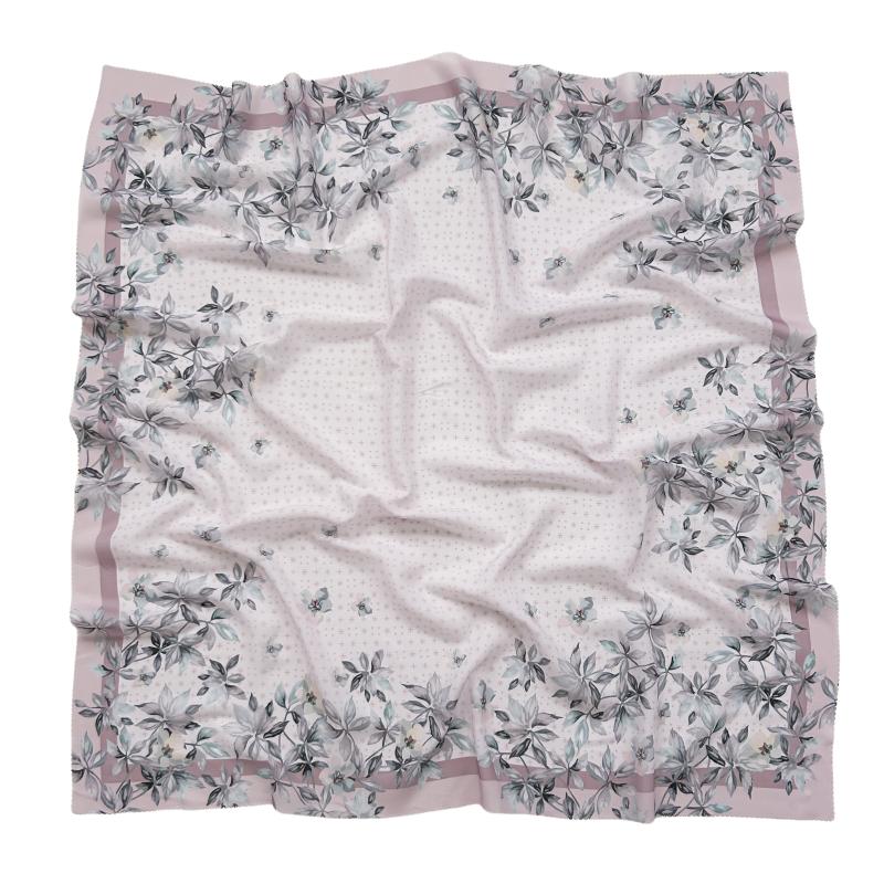 48Colors Malaysia Tudung Bawal Flower Print Hijab Laser Cut Edge Headscarf Premium Cotton Voile Soft Fashion Muslim Square Scarf