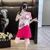 Women's Chic Summer Two-Piece Sportswear Set - Short Sleeve Top & Slimming Shorts