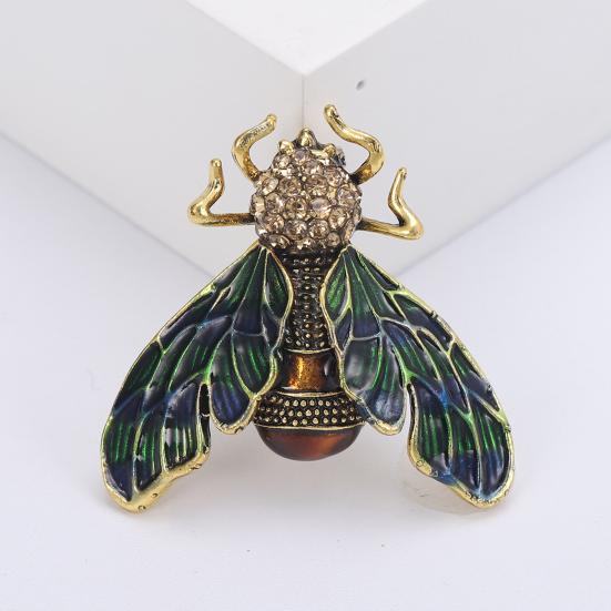 Animal Shape Brooch Rhinestones Inlaid Enamel Pin Vivid Appearance Coat Lapel Bag