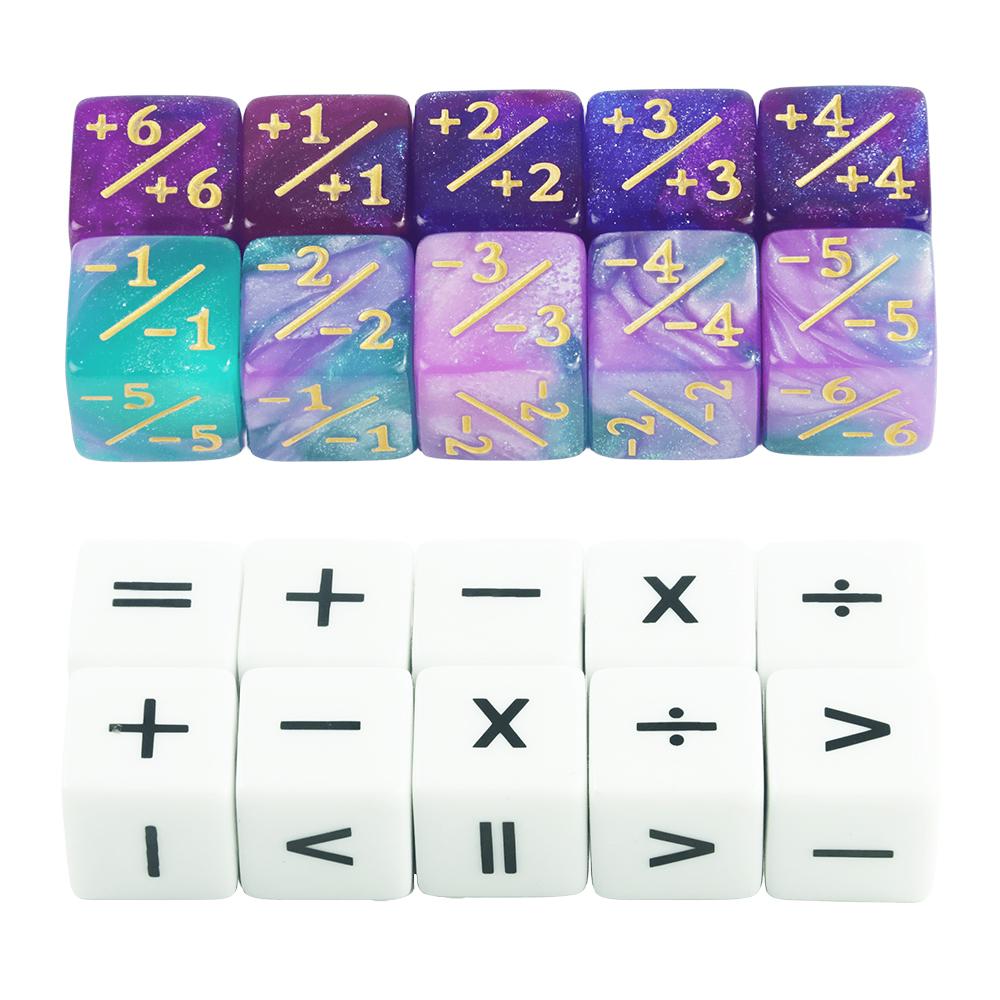 10-Pack Dice Counter Token Dice D6 Dice Compatible Card Game Competition Math Teaching Tools Accessories