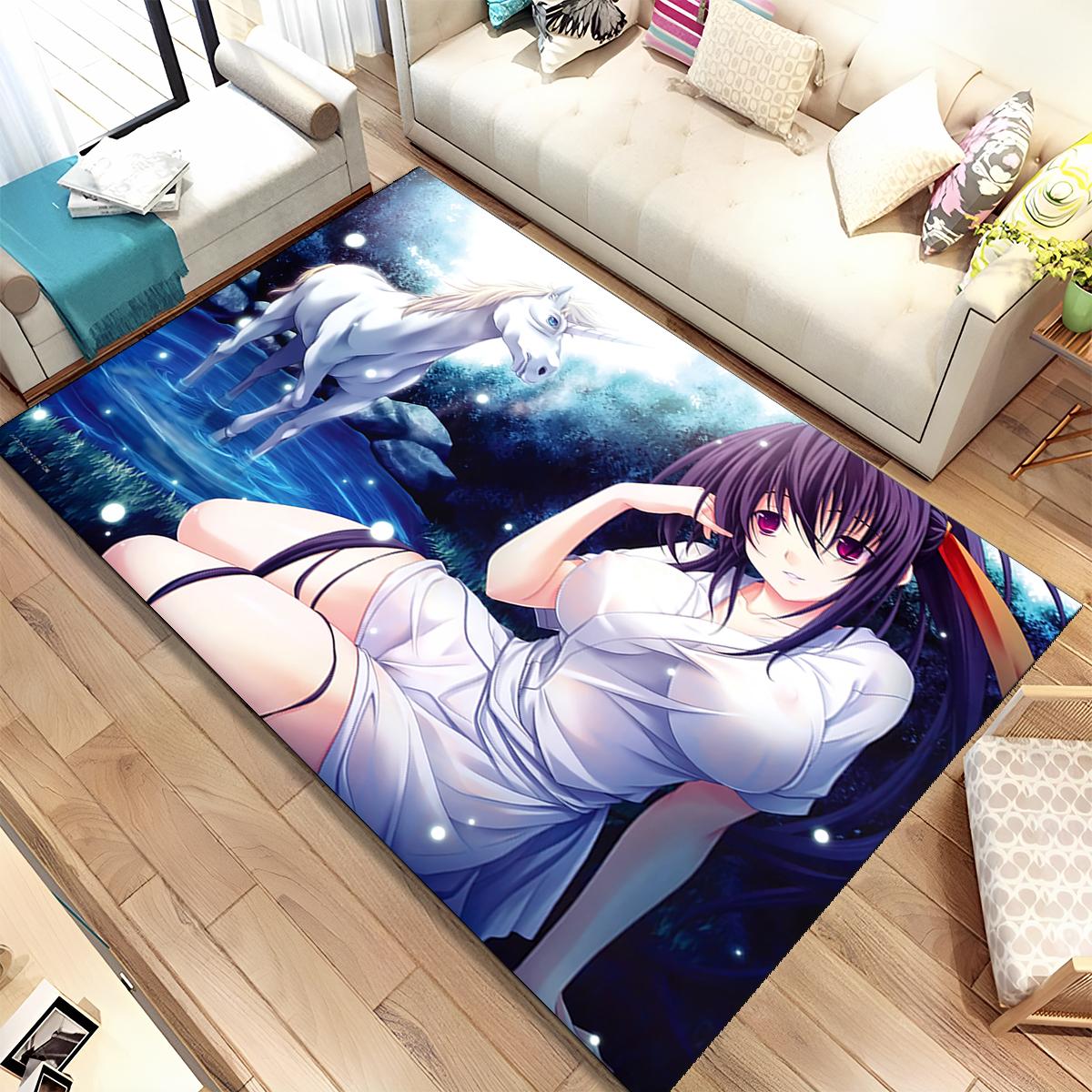 

3D Sexy Girl High School DxD Anime Area Rug,Carpet for Home Living Room Bedroom Sofa Doormat Decor,kids Non-slip Floor Mat Gift 40x60cm(15x23in)