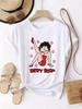 Wzm10617cartoon Pattern Printed Plus Size Unisexs Round Neck Tshirt Summer Casual Short Sleeved Top Street Fashion Versatile