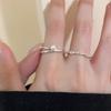 Korean Version Bow Pearl Strap Ring, Women's Cold Wind Open Index Finger Ring Design Personalized Ring