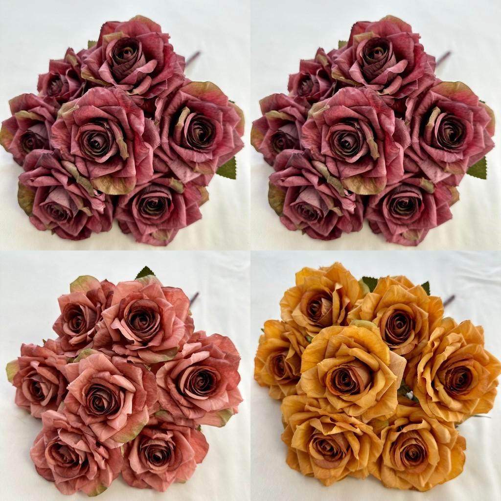 Realistic Rose Flower Decor Piece With Silk Material For Wedding Celebrations And Photography Props
