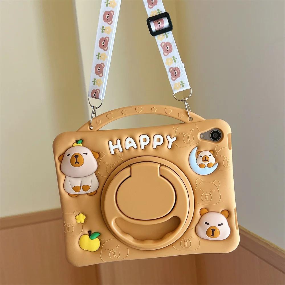 3D Cartoon Capybara iPad Hoesje Voor iPad Air Mini 1 2 3 4 5 6 Pro 11 11inch 7e 8e 9e 10.2 10e Generatie 10.9 Siliconen Hoesje iPad Air1 2 9.7in