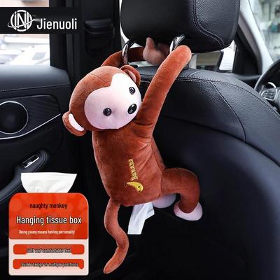 JNL N84180 Hanging Car Tissue Box with Monkey Design