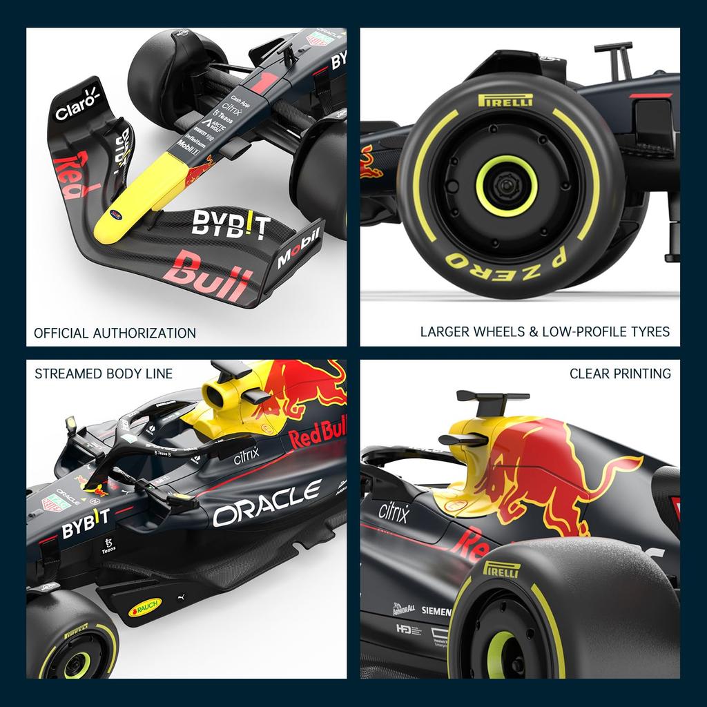 Red Bull F1 Race 118 Scale RC Racing Car, Rastar 2022 Oracle Red Bull Race F1 Remote Control Car Red Bull Equation RB 18 2022 Sergio Perez, Navy Blue