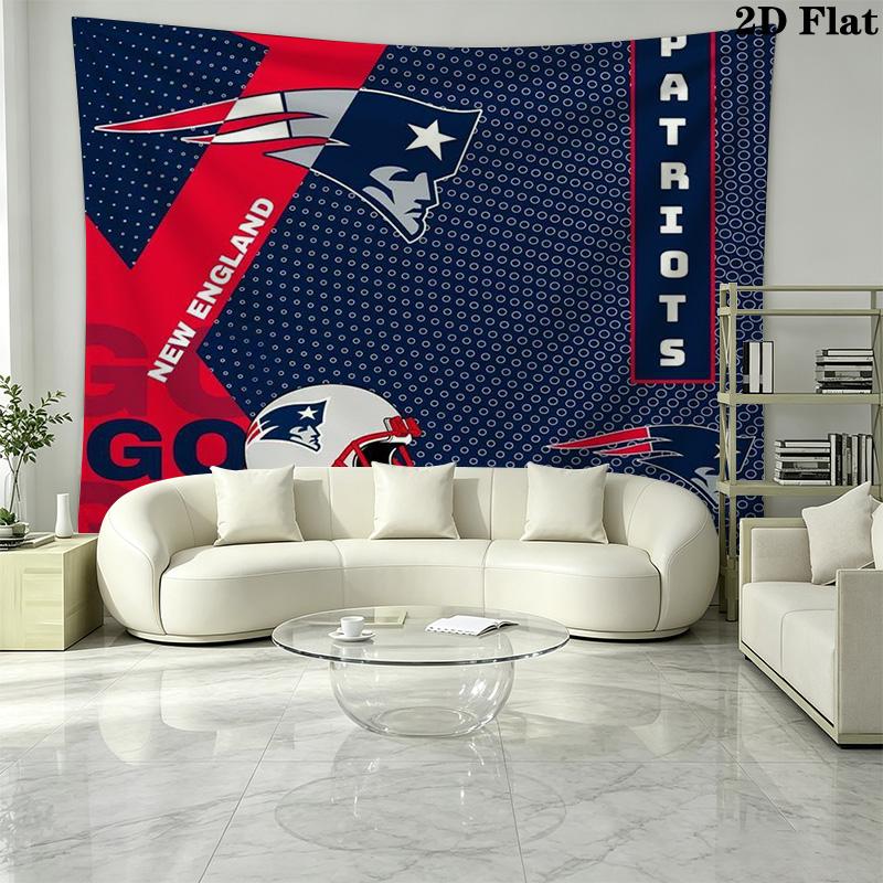 New England Patriots Wall Tapestry Aesthetic Wall Hanging Printed Fabric Blanket Decorative Tapestries for Bedroom Living Room Home Decor