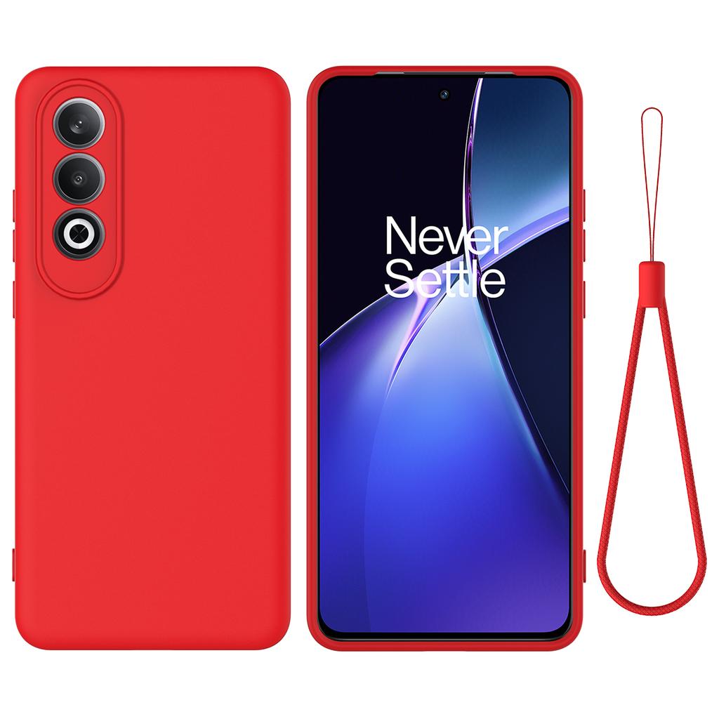 Etui dla OnePlus Nord CE4 5G Slim-Fit Ochronna Tylna Pokrywa z Płynnego Silikonu z Paskiem na Rękę