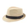 Men's Summer Straw Fedora Sun Hat - Outdoor Sunshade Beach Bowler Hat