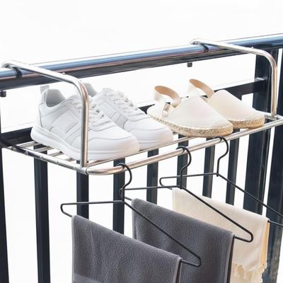 Frame Clothes Dryer Stainless with 10 Adjustable Towel Shoe Extra Life_mart Balcony/Window [66.5cm Wide, Foldable, Steel] Hooks, Hanger,