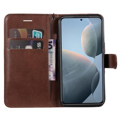 For Xiaomi 14T Case Solid Color Leather Mobile Cover Wallet Stand with Strap