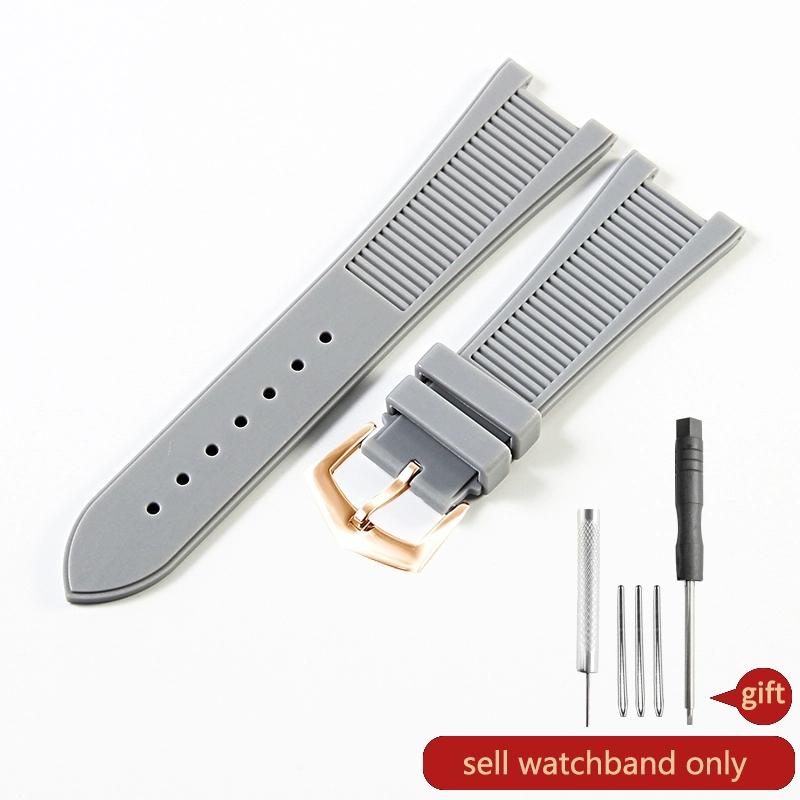 Para Patek Philippe Sport Elegante Serie Nautilus 5711/5712/5980 Correa de Reloj de Silicona Impermeable para Hombre 25x13mm