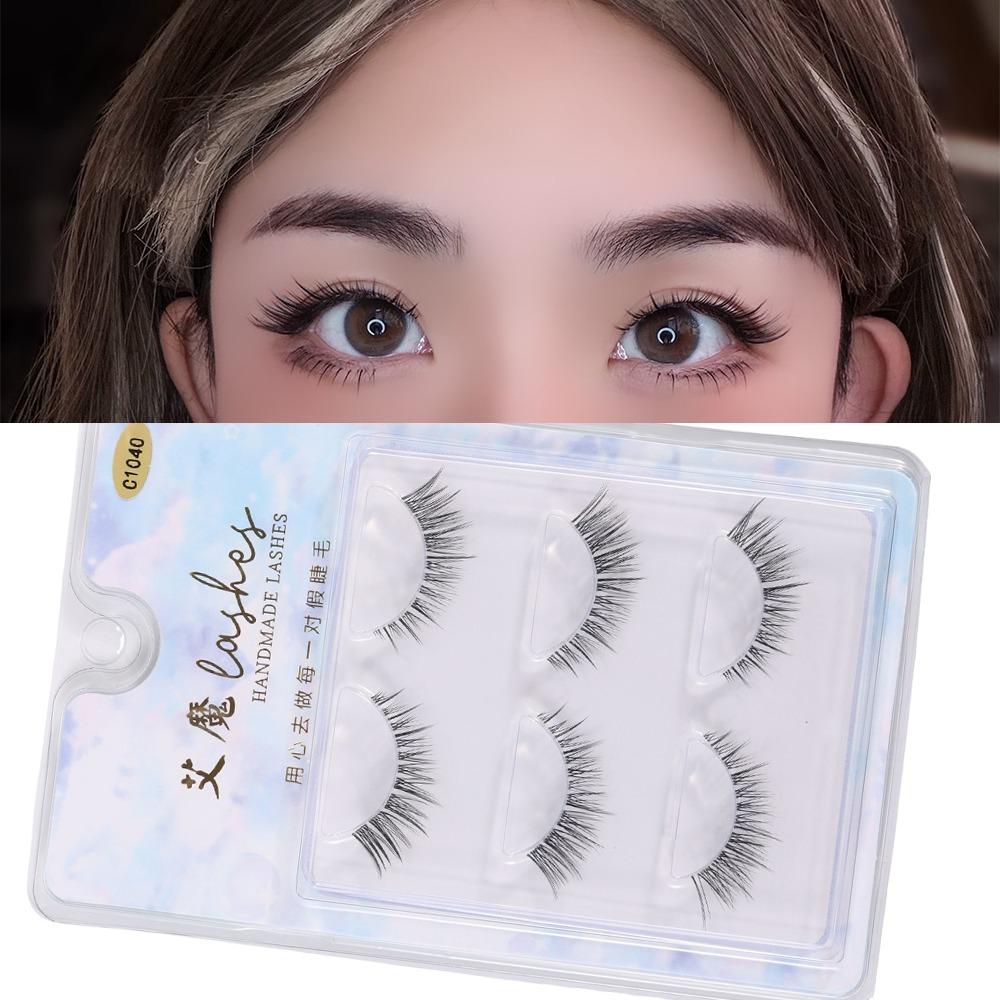 Black 3D Mink Eyelashes Transparent Invisible Band Eye Makeup Tools Fake Eyelash Eyelash Extension C1040
