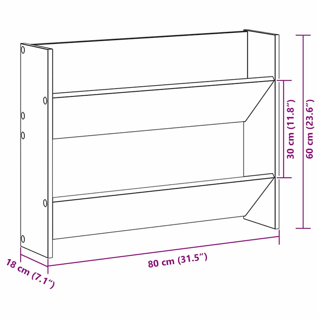 Shoe Cabinet Black Oak Look 82 x 18 x 60 cm Particleboard