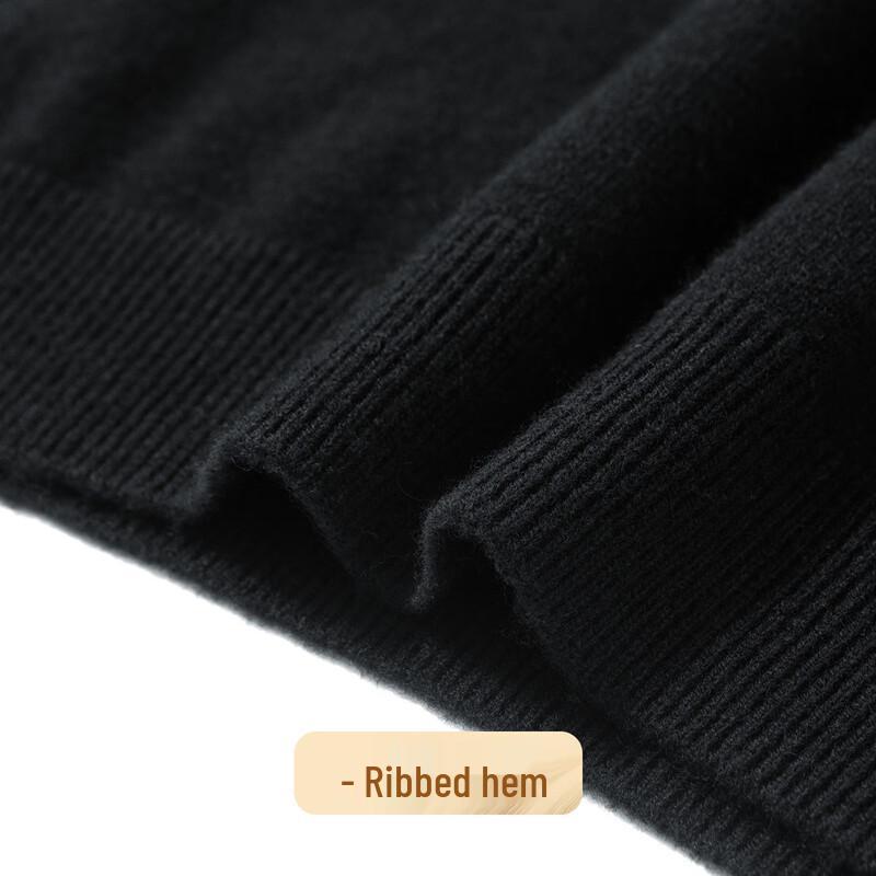 Futing Men's 100% Merino Wool Heavyweight Round Neck Pullover Sweater