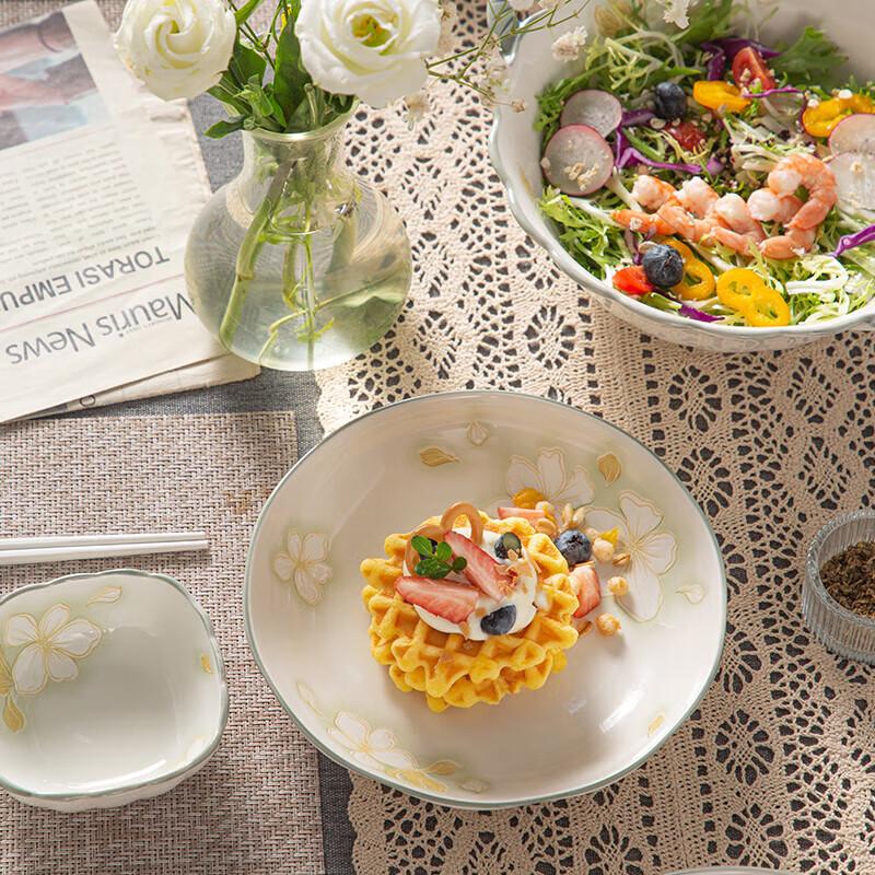 Weidu Light Luxury Pastoral Floral 36-Piece Ceramic Dinnerware Set