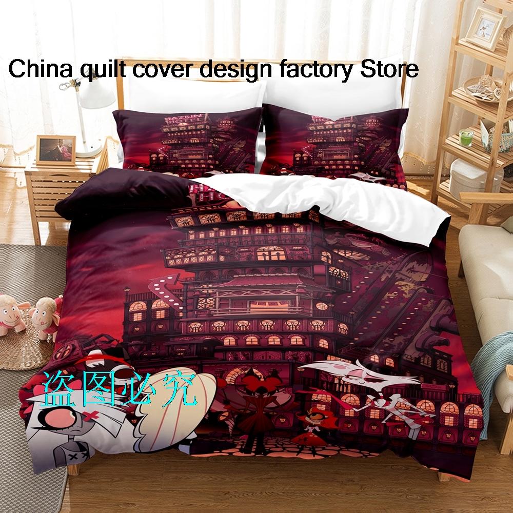Comforter Hazbin Hotels Bedding Set Single Twin Full Queen King Size Bed Set Aldult Kid Bedroom s 3D Anime Bed