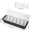 Plastic Seasoning Box with Cover 4/5/6 Compartment Trays Detachable Topping Station Pizza Ingredient Condiment Dispenser