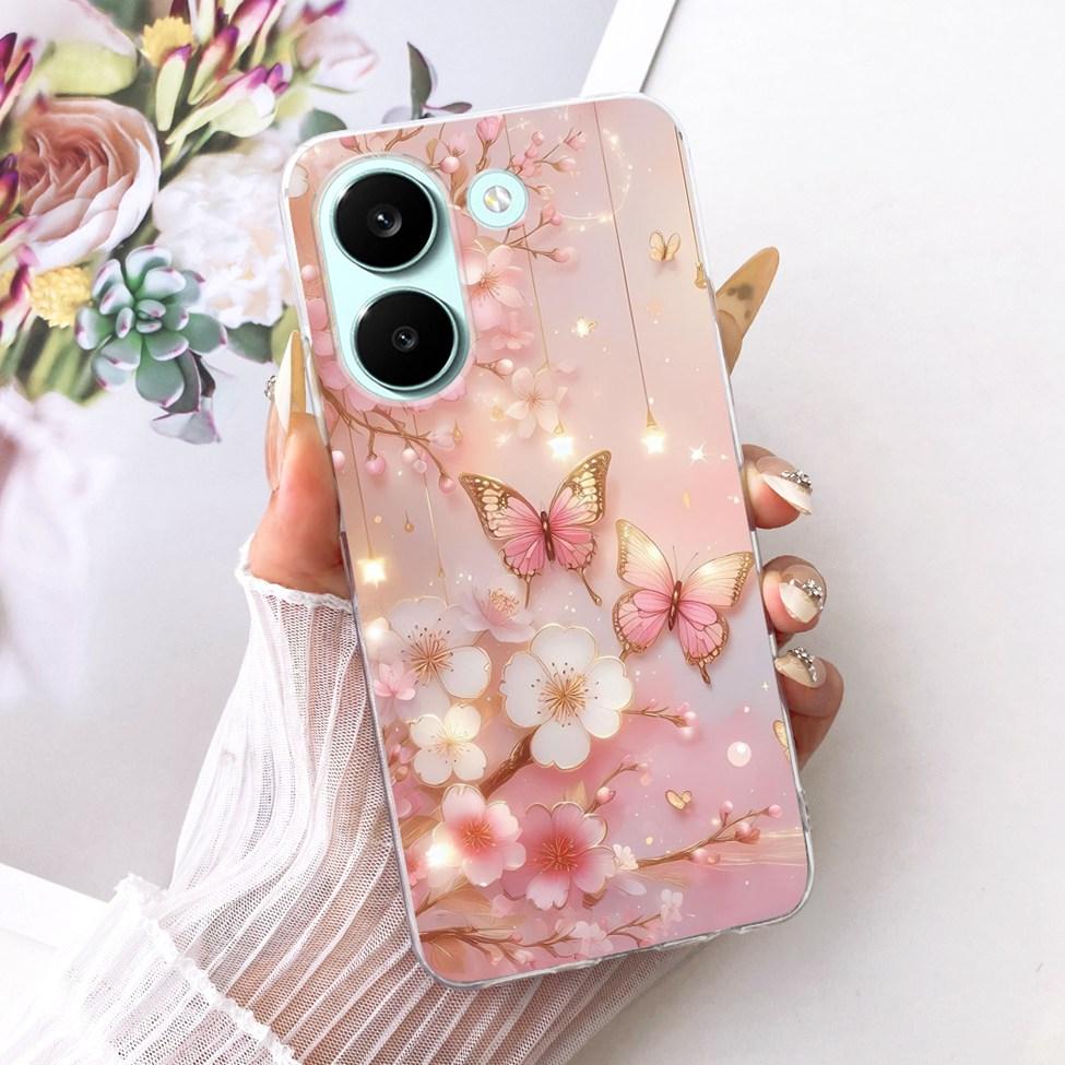 6.59'' Case For Xiaomi Poco X8 Pro 5G Cover Transparent Fashion Flowers Cute Cat Cool Painted Soft Casing 2511FPC34G