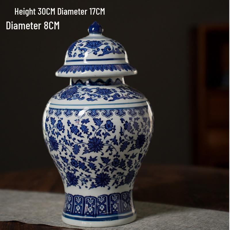 Zils un balts porcelāna apakšglazūras ziedu