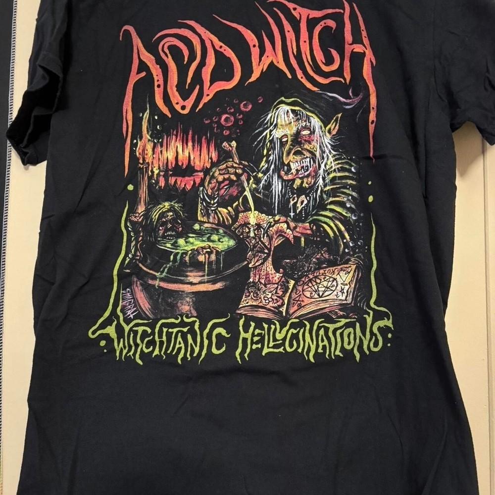 

ACID WITCH Witchtanic Hellucinations short sleeve black classic shirt S-5XL Unisex T-Shirt XXL