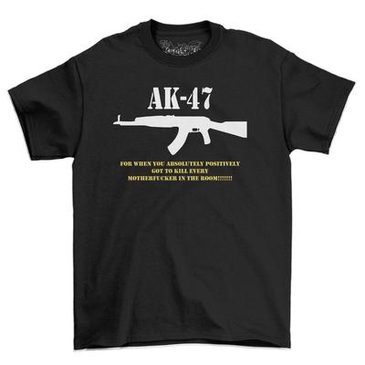 AK-47 Wszyscy w pokoju, gdy śmieszna męska bawełniana koszulka T-shirt Top