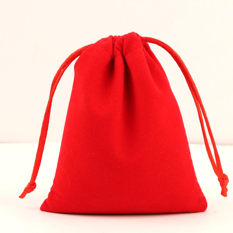 Velvet Drawstring Pouch with Gold Trim - Custom Jewelry Gift Bag