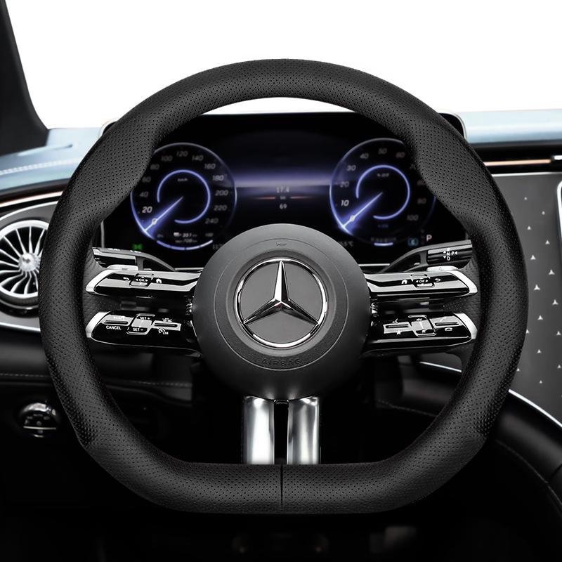 For Mercedes-Benz D-Shaped Steering Wheel Cover Ultra - Thin Micro Fiber Leather W206 W177 W213 X253 W463 C118 W176 W247 W205