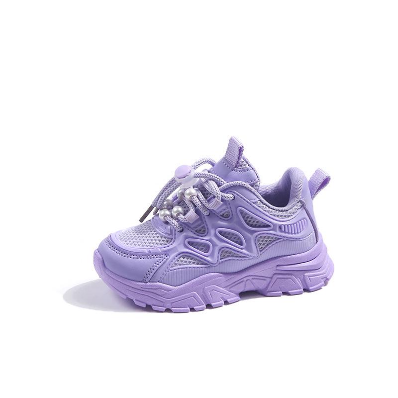 2024 Girls' Breathable White Dad Sneakers – Trendy Spring & Autumn Fashion Sports Shoes