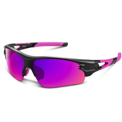 BEACOOL Sportsonnenbrille mit polarisierten Gläsern für und TR90 TAC UV400 Sonnenschutz für Herren und Unisex-Sonnenbrille für Sicherheit und Klar Schwarz und