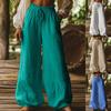 Women's High Waist Drawstring Wide Leg Pants Loose Fit Casual Trousers Multi Colors