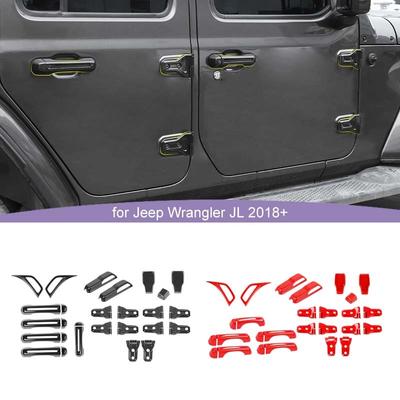 ABS Car Leaf Panel Air Vent  Decoration Tailgate Glass Hinge Tailgate Handle Shell Cover For Jeep Wrangler JL 2018 Up 4-Door  Exterior Accessories