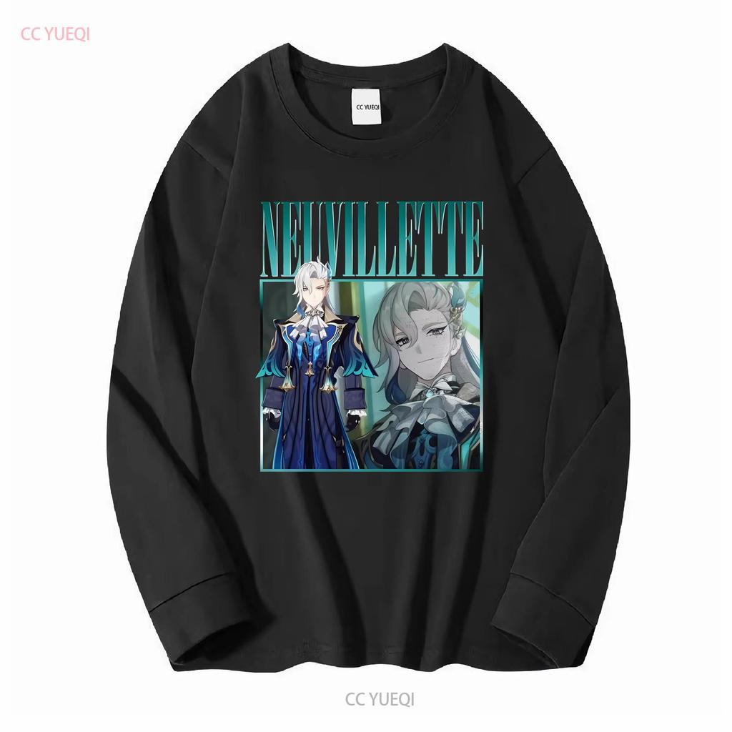 Neuvillette Genshin ImpacT T Shirt Vintage Retro Homage Gaming long or short sleeves vintage Washed graphic homme streetwear