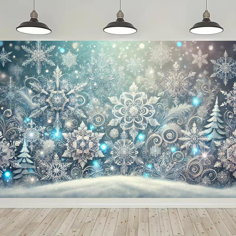 2D Elegant Lace Snowflake Background for Wedding & Newborn Photoshoot