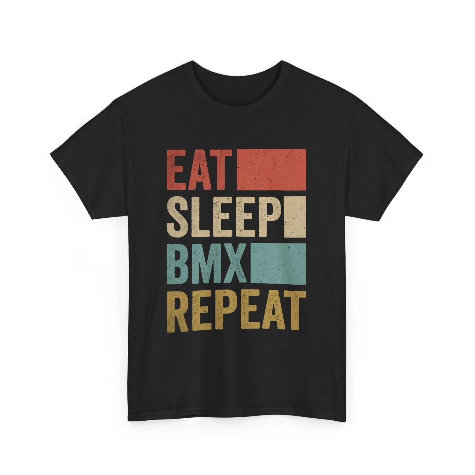 Cyclist T-Shirt | Biking Shirt | Eat Sleep BMX Repeat Bicycle Cycling T-shirt S