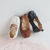 Girls Leather Shoes Princess Sweet Fashion Children's Flats Soft Ruffle Pleated Kids Dress Shoes Slip-on Spring Summer Prewalker