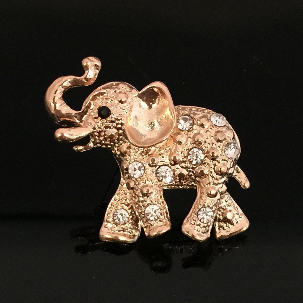 Broche en émail pour hommes, mignon, incrusté de strass, éléphant, Animal, Badge de sac, cadeau