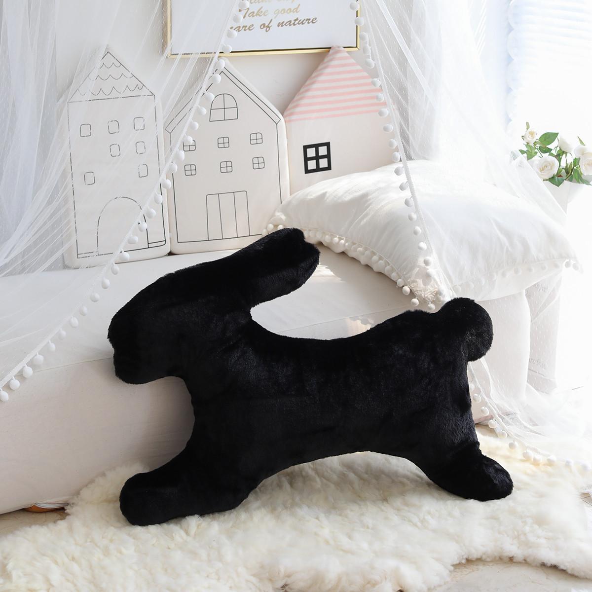 

Black and white back rabbit throw pillow plush toy doll bunny doll sofa pillow cushion doll 45*35cm（0.25kg） чорний