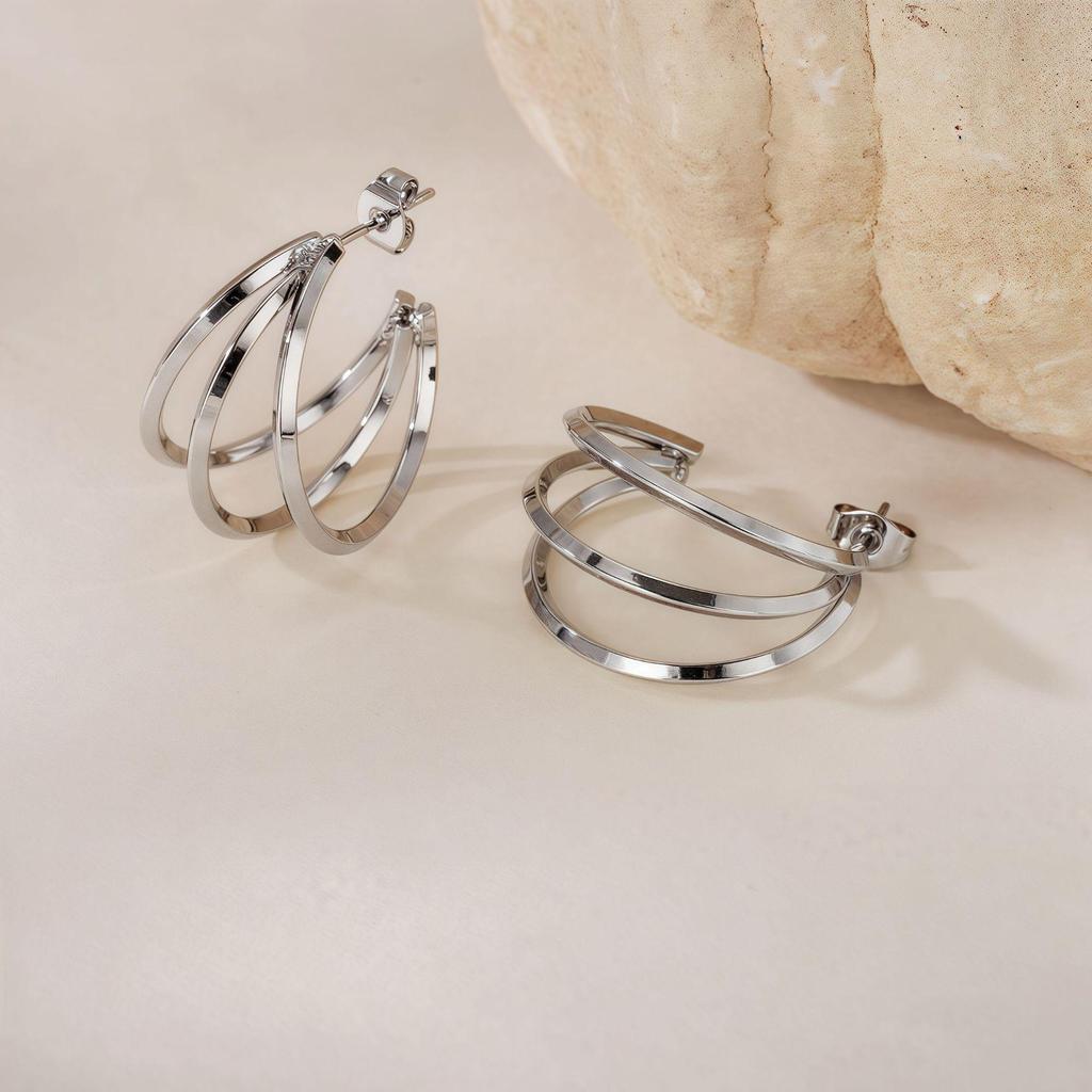 2025 Titanium Steel Twisted Braid Earrings - Light Luxury, New Style